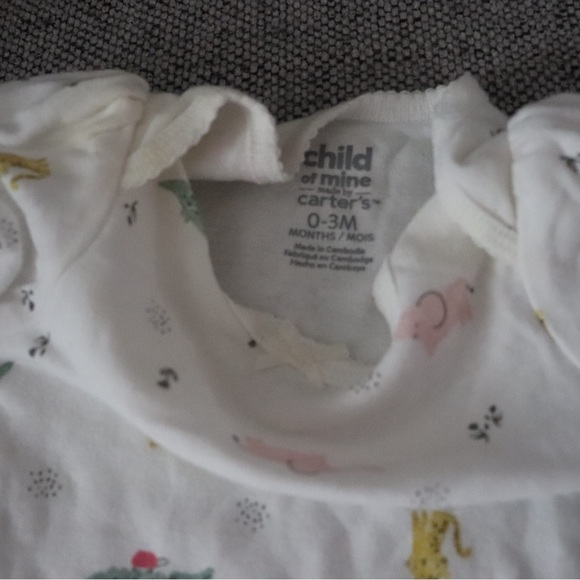 0-3M Baby Girl Onesie Animal Print - Picture 3 of 4